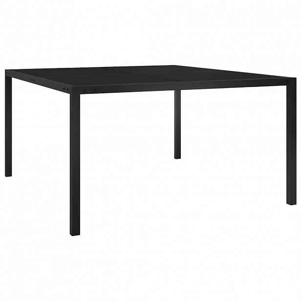 vidaXL Zahradní stůl 130 x 130 x 72 cm černý ocel a sklo