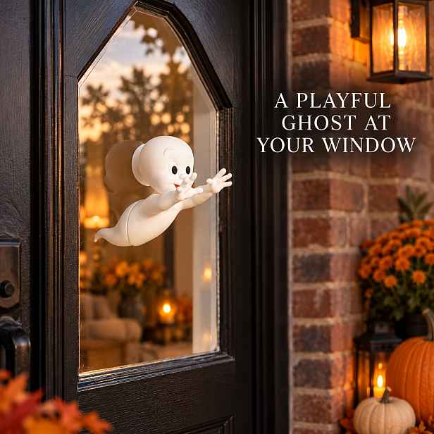 TEMU 1 ks Dekorace ducha procházejícího oknem, ozdoba ducha na okno, 3D létající sklo Halloweenská dekorace, bílá figurka ducha vhodná pro vchodové