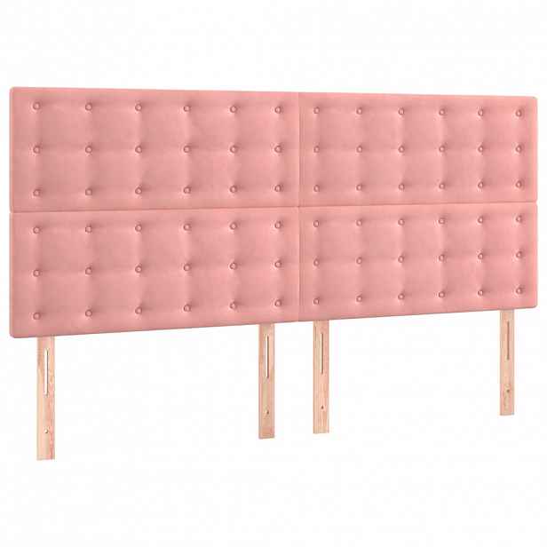 vidaXL Čelo postele růžové 200x5x118/128 cm sametové