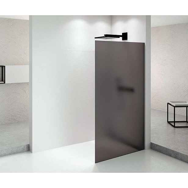 Polysan Architex - Sprchová stěna Walk-In, 116x210 cm, matná černá/matné kouřové sklo AXB120SM