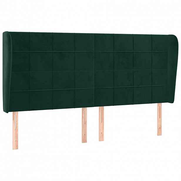 vidaXL Čelo postele typu ušák tmavě zelená 183x23x118/128 cm samet