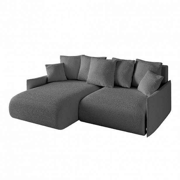 ALTDECOR ROHOVÁ SEDACÍ SOUPRAVA s otomanem vlevo ONESK-L -v1 216x177x72 šedá buklé