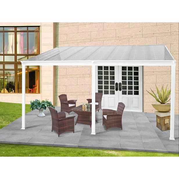 Hliníková pergola 4,35x3 m WALL 43 bílá Lanitplast
