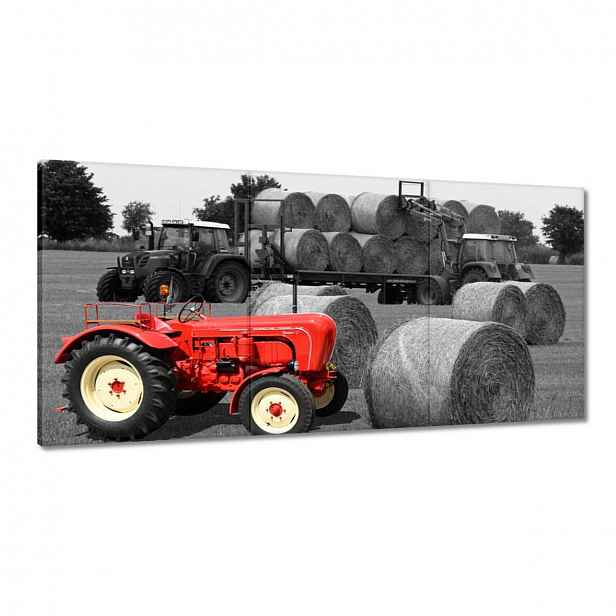 Obrazy 120x60 Sklizeň Červený traktor
