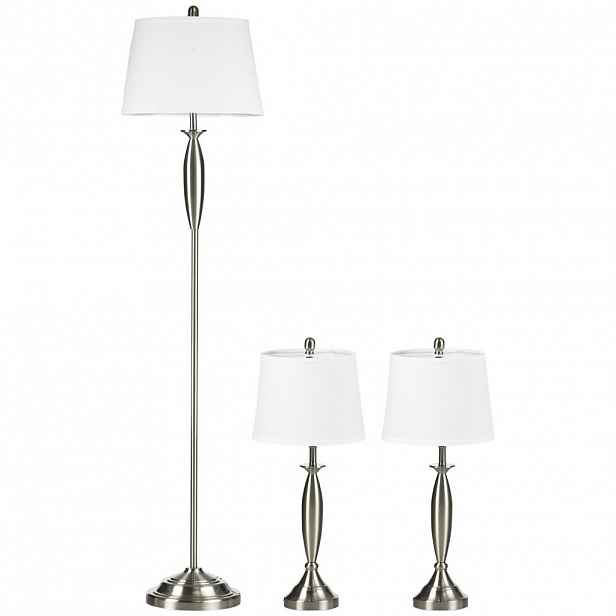 HOMCOM 3DÍLNÁ sada svítidel včetně 1 stojací lampy a 2 stolních lamp do obývacího pokoje