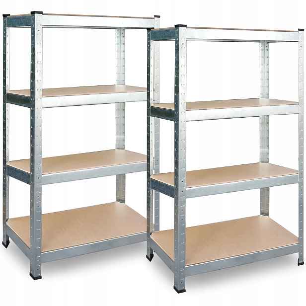 Plonos Set 2 x Kovový Skladový Regál 2v1 Garážový 174x80x40 cm