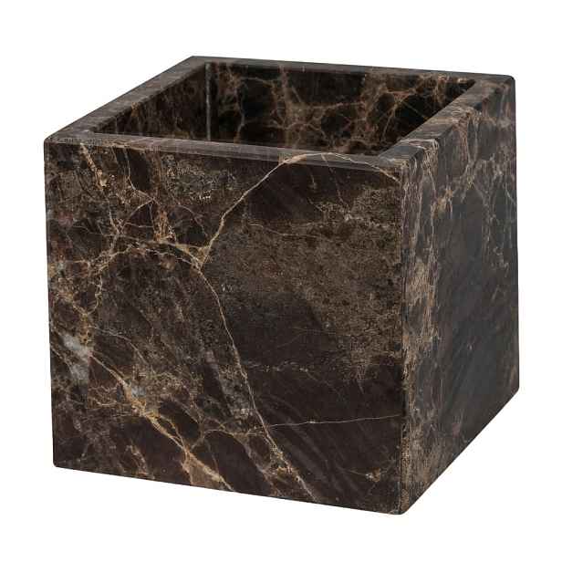 Tmavě hnědý mramorový koupelnový organizér na vatové tampony Marble – Mette Ditmer Denmark