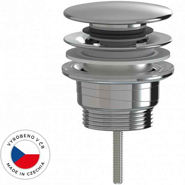 Umyvadlová výpusť - 5/4“ click-clack - univerzální - plast  - chrom