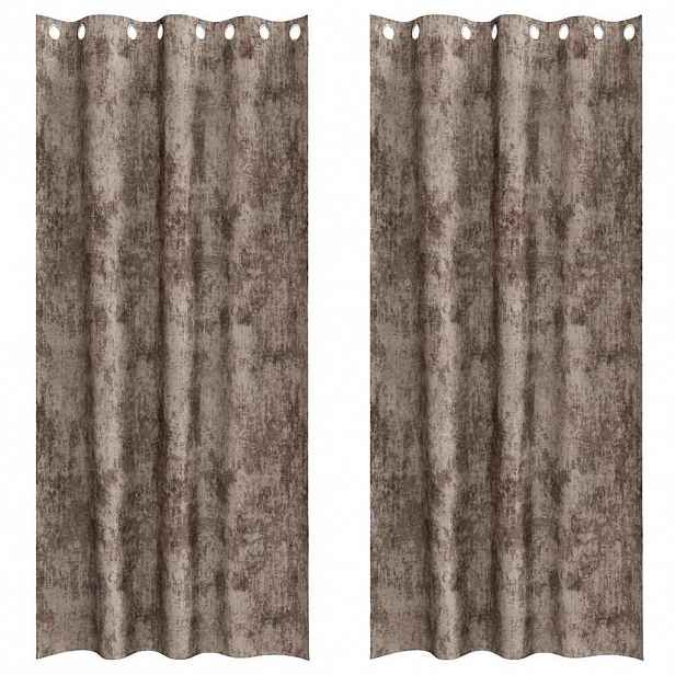 vidaXL Sametové závěsy 2 ks Cappuccino 225 x 140 cm samet
