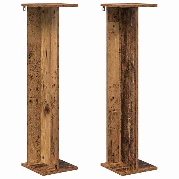 vidaXL Stojan na rostliny 2 ks Staré dřevo 25 x 25,5 x 100,5 cm