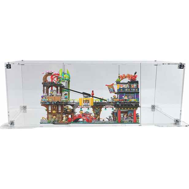Vitrína s podstavcem pro stavebnici Lego 71799 Ninjago Městský trh Ninjago