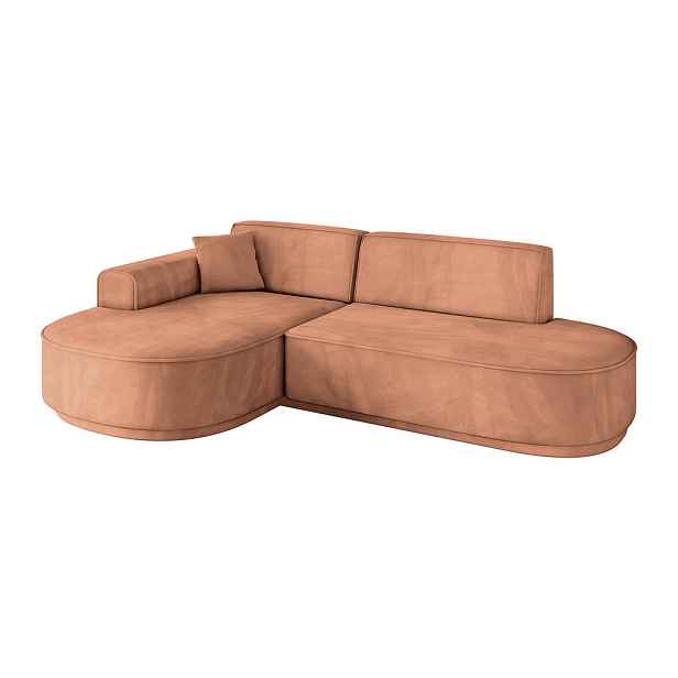ALTDECOR ROHOVÁ SEDAČKA s otomanem, levá MARI-L1-v3 243x171x83 Meruňková Velur