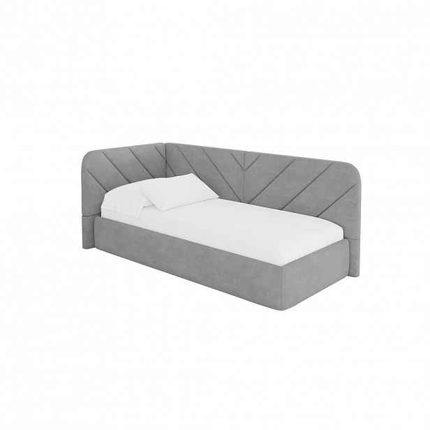 ALTDECOR JEDNOLŮŽKOVÁ POSTEL pro mládež s úložným prostorem, vpravo - FIKY 80x200 šedá