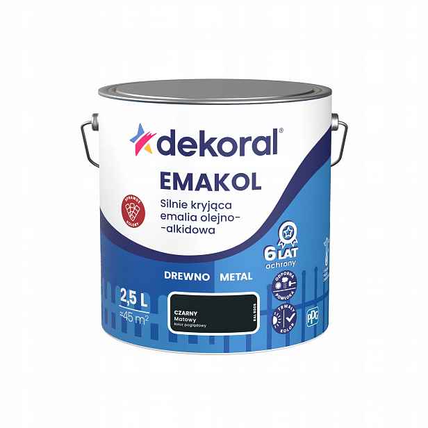 Dekoral Smalt Emakol Strong 2,5L Černý Mat 9005