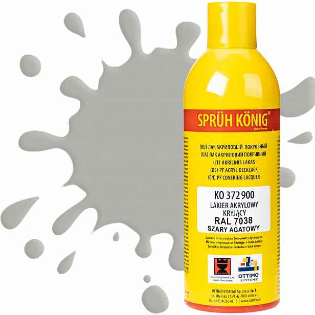 Ko 372 Krycí akrylový lak Ral 7038 šedý achátový polomat 400 ml barva v