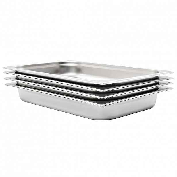 vidaXL Gastronádoby 4 ks GN 1/1 65 mm nerezová ocel