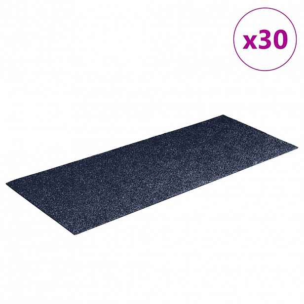 vidaXL Schodové rohože samolepicí 30 ks 60 x 25 cm šedomodré obdélníkové