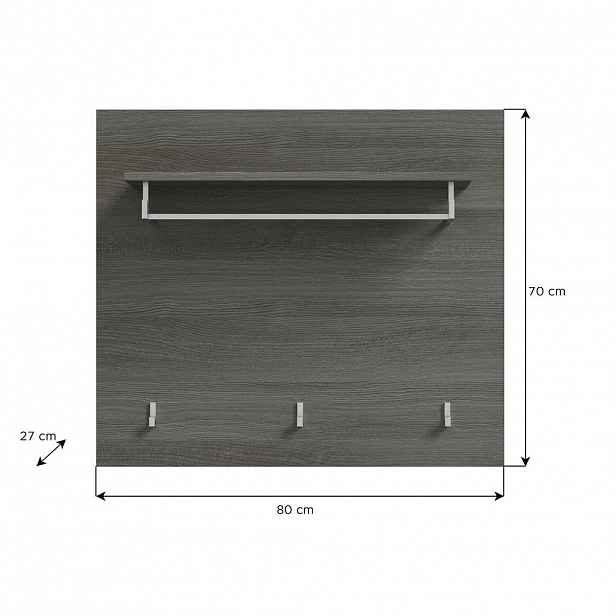 MID.YOU ŠATNÍ PANEL, vysoce lesklá bílá, 80/70/27 cm