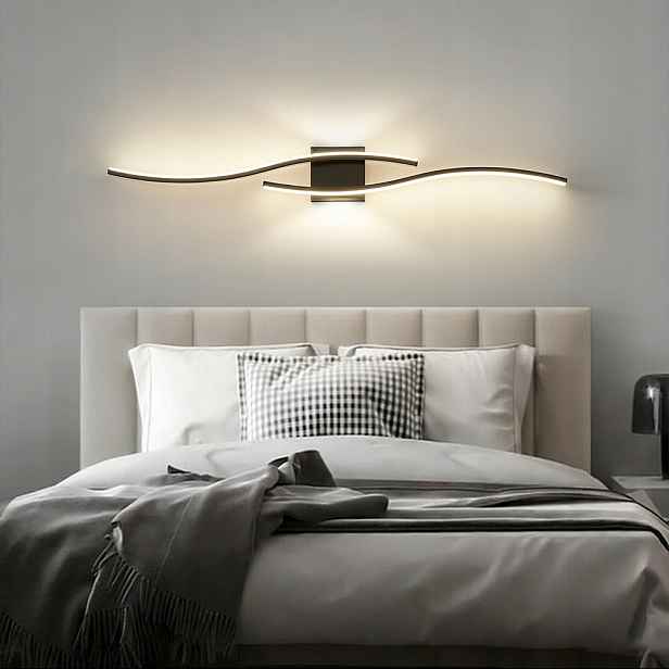 Nástěnná Led Lampa Černá, Dlouhá Chodba, Moderní, S Dálkovým Ovládáním
