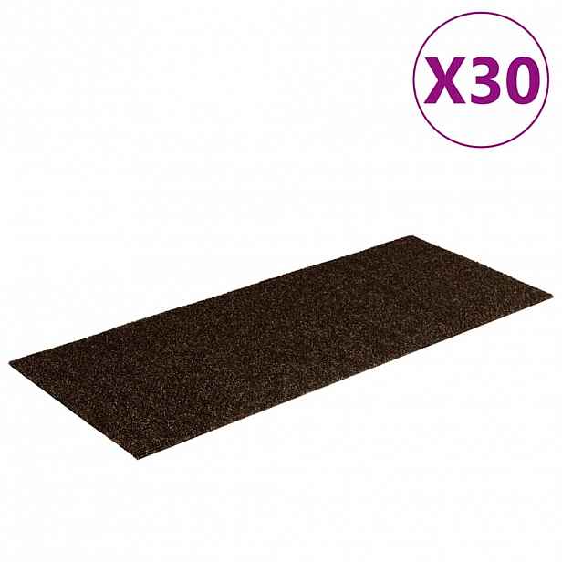 vidaXL Schodové rohože samolepicí 30 ks 60 x 25 cm hnědé obdélníkové