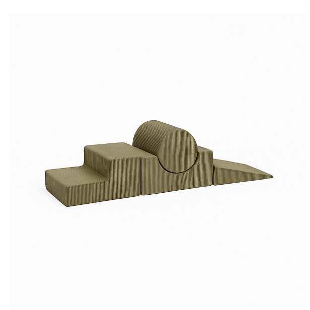 Khaki manšestrové pěnové hřiště 45x170x30 cm Montessori – Meowbaby