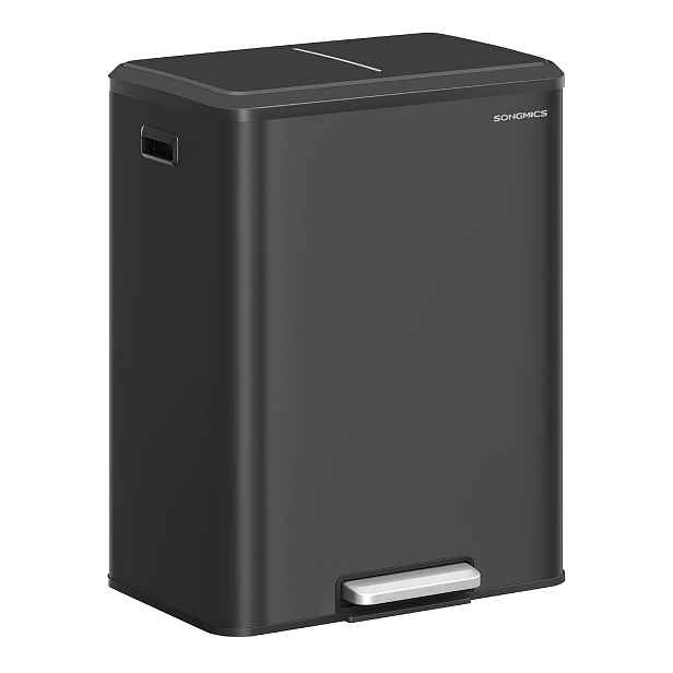 Songmics Kuchyňský koš, dvojitý koš, 2 x 30 l, nerezová ocel