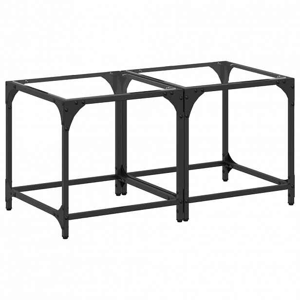 vidaXL Konferenční stolky průhledná skleněná deska 2ks 40x40x40cm ocel