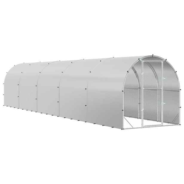 vidaXL Kuřecí kurník Stříbrná 1000 x 200 x 200 cm Pozinkovaná ocel