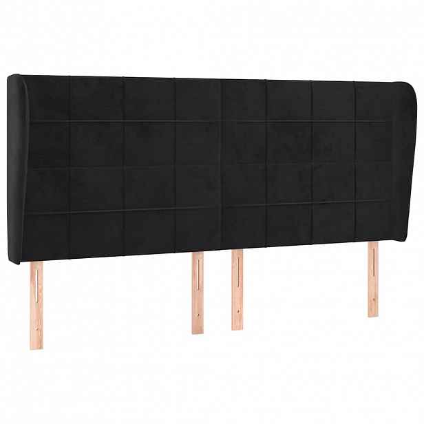 vidaXL Čelo postele typu ušák černé 203x23x118/128 cm samet