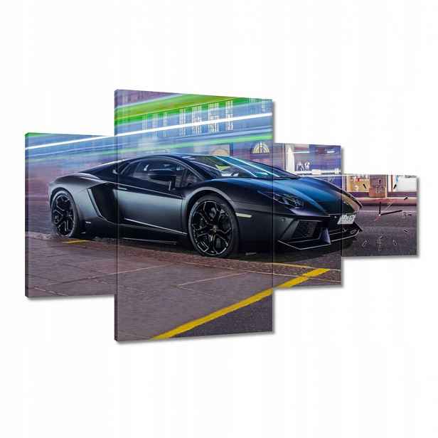 Hodiny 130x80 Rychlé auto bliká v noci