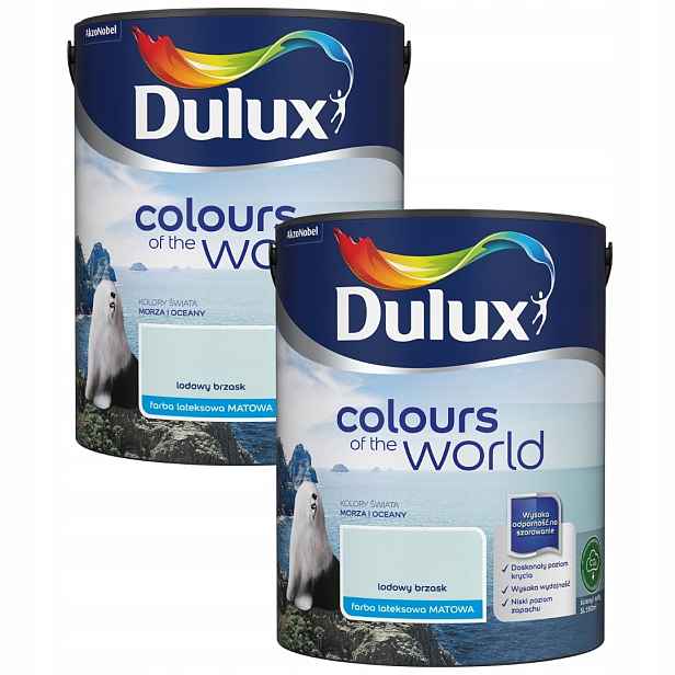 Set Dulux Barvy Světa 2x5L Barva Latexová Emulze Ledový Břez 10L
