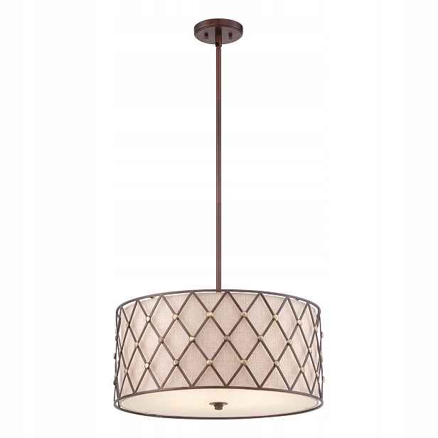 Quoizel Závěsná lampa Brown Lattice 4xE27 100W Měděná