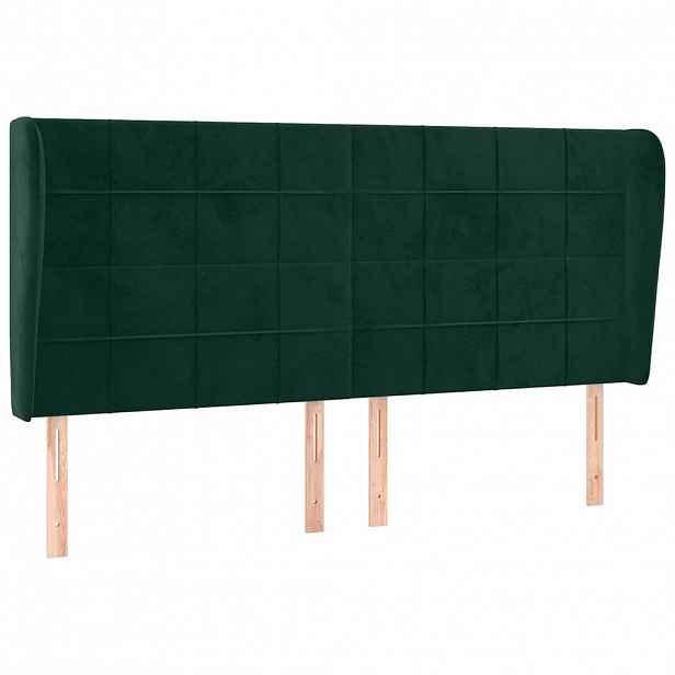 vidaXL Čelo postele typu ušák tmavě zelená 203x23x118/128 cm samet