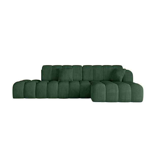 ALTDECOR ROHOVÁ SEDAČKA s funkcí spaní a otomanem, pravá OLEA-L2-S 321x164x75 Zelená Manšestr