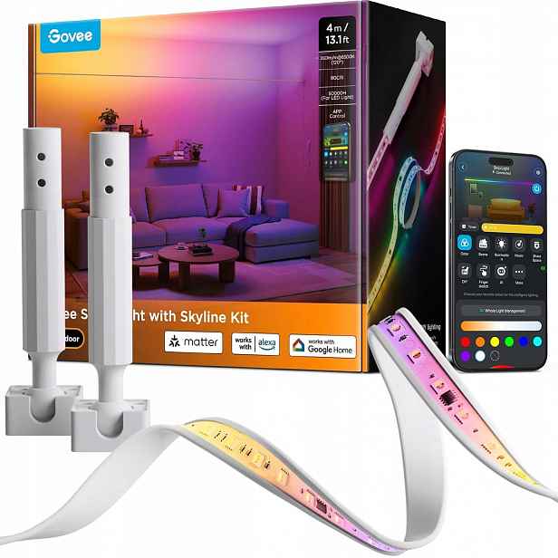 Led Pásek Rgb Osvětlení Govee H61B8 4 M, Neonová Světelná Lišta Pro Tv Aplikace