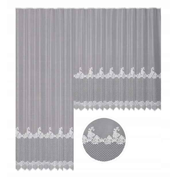 Mg Záclona žakár 649/87 Bílá 250X250 cm Hotová S Páskou M
