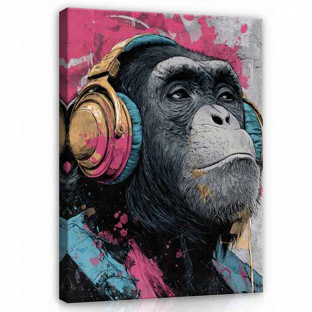 Obraz Graffiti Banksy Opice Moderní Do Kanceláře Obývacího Pokoje Na Plátně 90x60