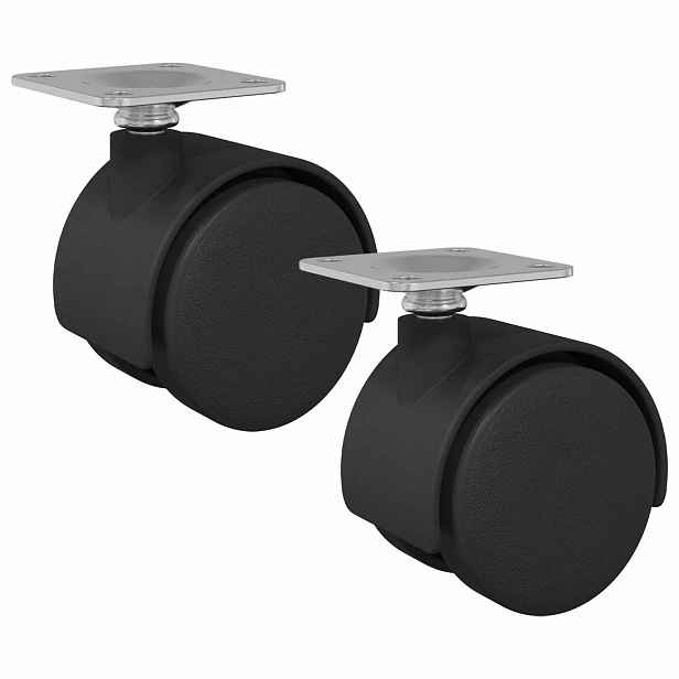 vidaXL Otáčecí kolečko 2 ks Černá 39,5 x 39,5 x 37,8 mm Železo a PP