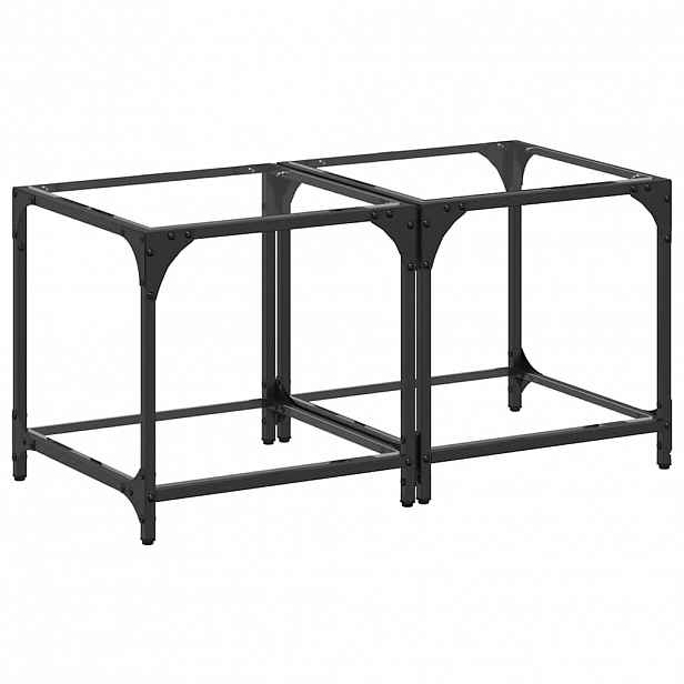 vidaXL Konferenční stolky průhledná skleněná deska 2ks 40x40x40cm ocel