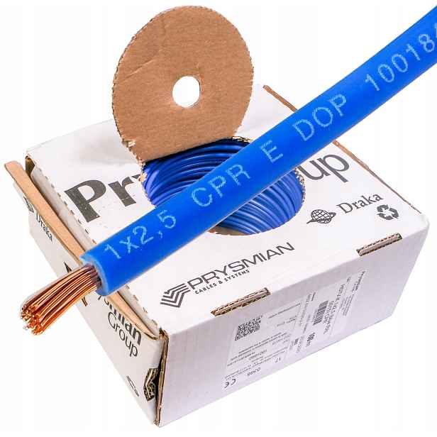 Kabel Lgy 2,5 mm modrá Draka 100 m