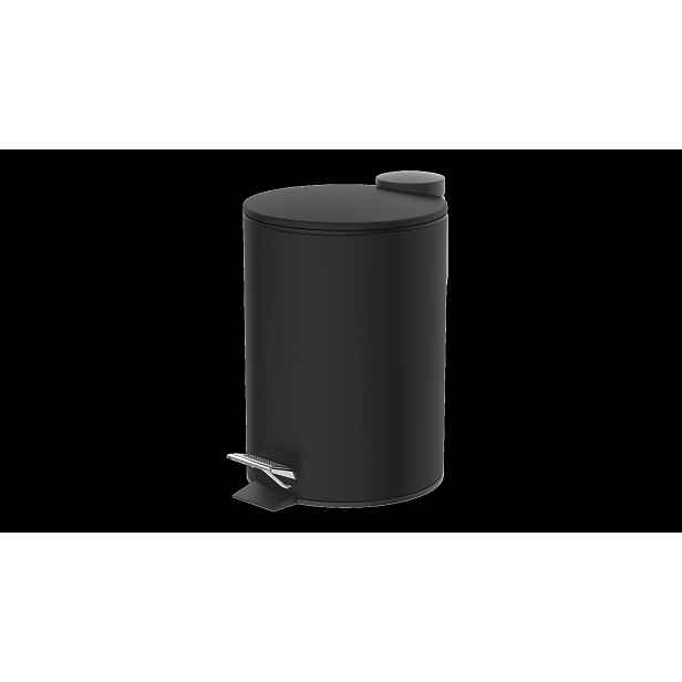 Kosmetický pedálový koš, černý, cca 3 l, s automatickým spouštěním BA0302