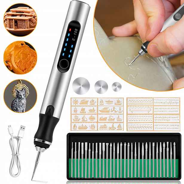 Mini Bruska Multifunkční Vrtačka Diy 4,2V 3-RYCHLOSTNÍ 30 Vrtáků