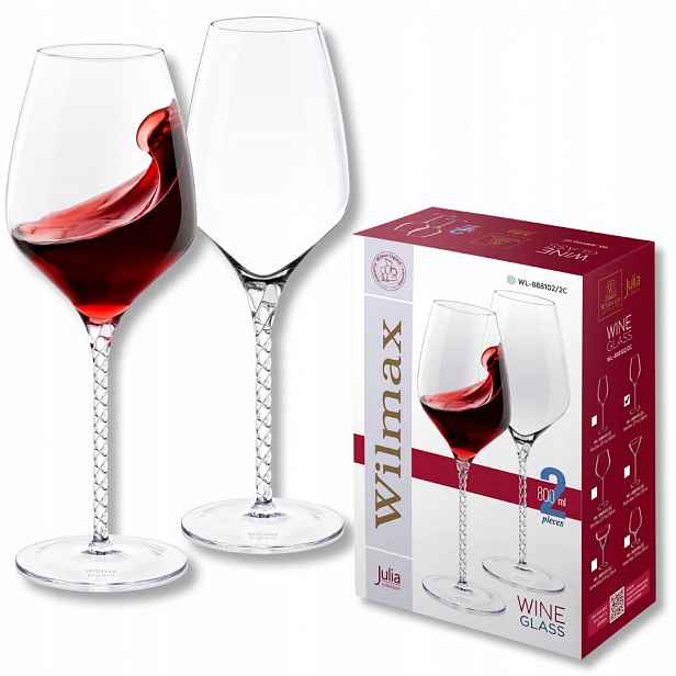 Skleničky na červené víno 800 ml Wilmax Sada 2 kusů
