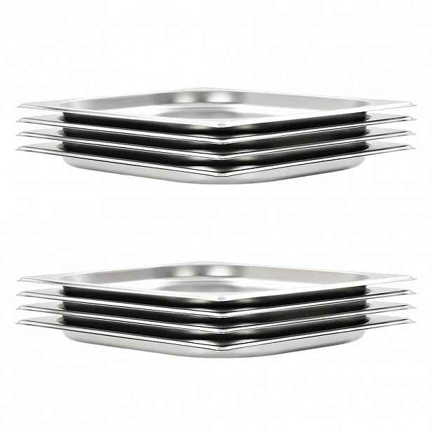 vidaXL Gastronádoby 8 ks GN 1/2 20 mm nerezová ocel