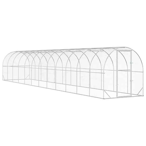 vidaXL Kuřecí kurník Stříbrná 1200 x 200 x 200 cm Pozinkovaná ocel