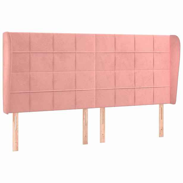 vidaXL Čelo postele typu ušák růžová 203x23x118/128 cm samet