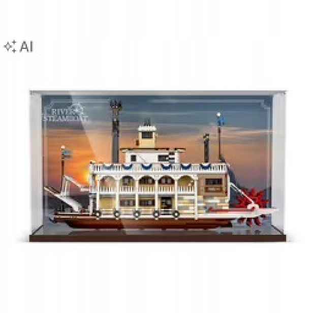 Akrylová výstavní vitrína pro parník Lego River Steamboat 21356