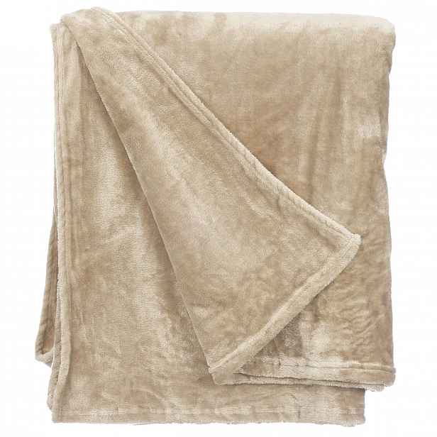 Plyšová Deka Polyester 180 X 220 CM Béžová Měkká