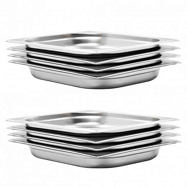 vidaXL Gastronádoby 8 ks GN 1/2 40 mm nerezová ocel