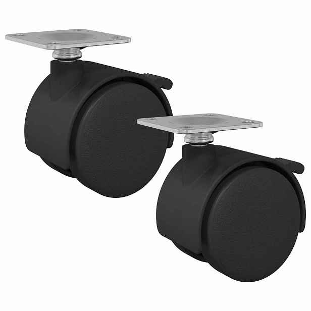 vidaXL Kolečko 2 ks Černá 39,5 x 39,5 x 37,8 mm Železo a polypropylen